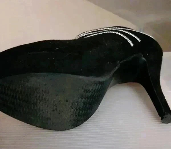 Black and silver low ankle boots size 39 with a 13 cm heel – photo 6